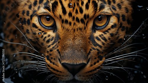 the Leopard with black background © alexkich