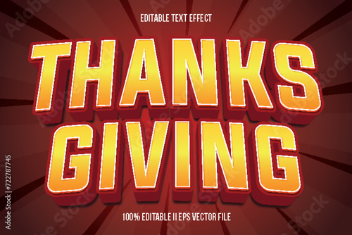 Thanks Giving Editable Text Effect 3d Emboss Gradient Style