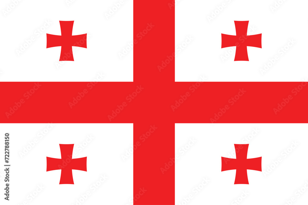 Flags of Georgia. Flat element design. National Flag. White isolated background 