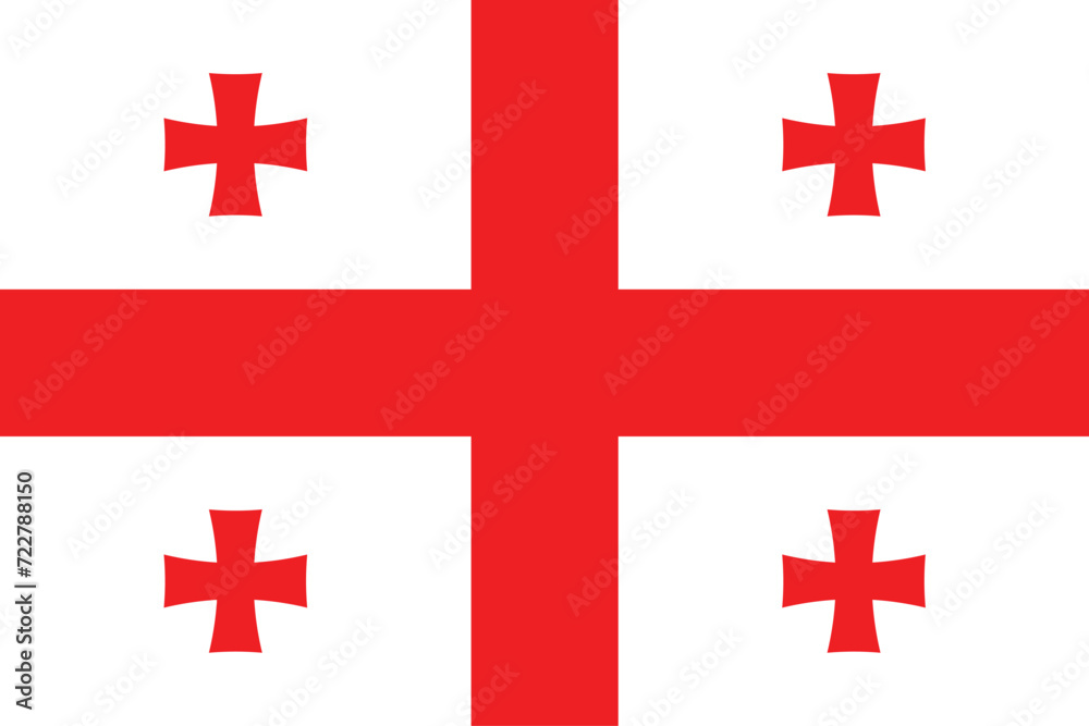 Flags of Georgia. Flat element design. National Flag. White isolated background Flags of Georgia. Flat element design. National Flag. White isolated background
