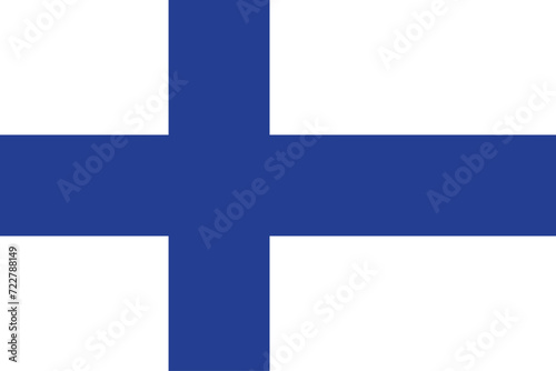 Flags of Finland. Flat element design. National Flag. White isolated background 