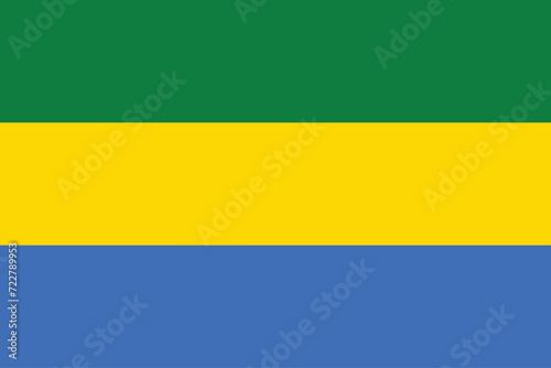 Flags of Gabon. Flat element design. National Flag. White isolated background 