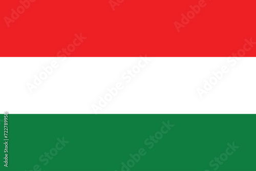 Flags of Hungary. Flat element design. National Flag. White isolated background 