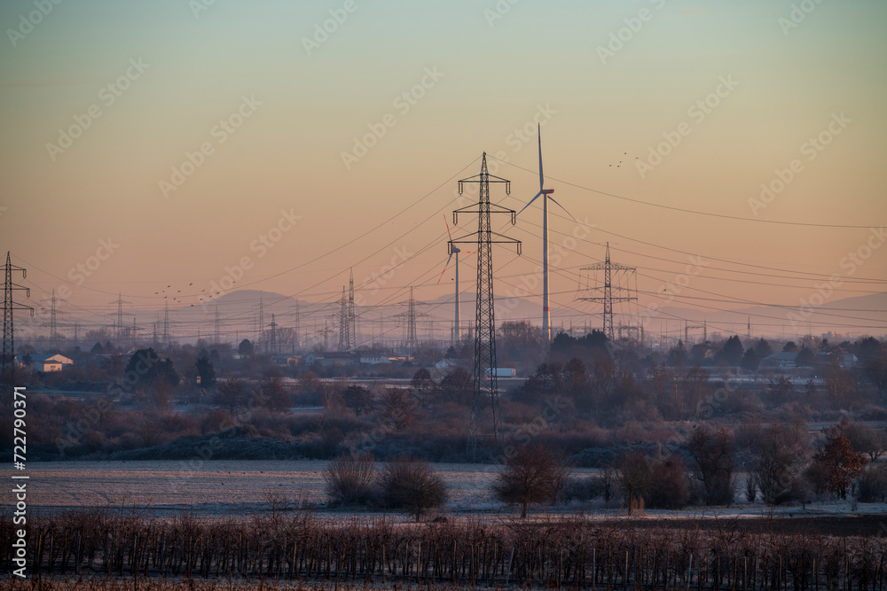 power lines in the morning power lines in the morning