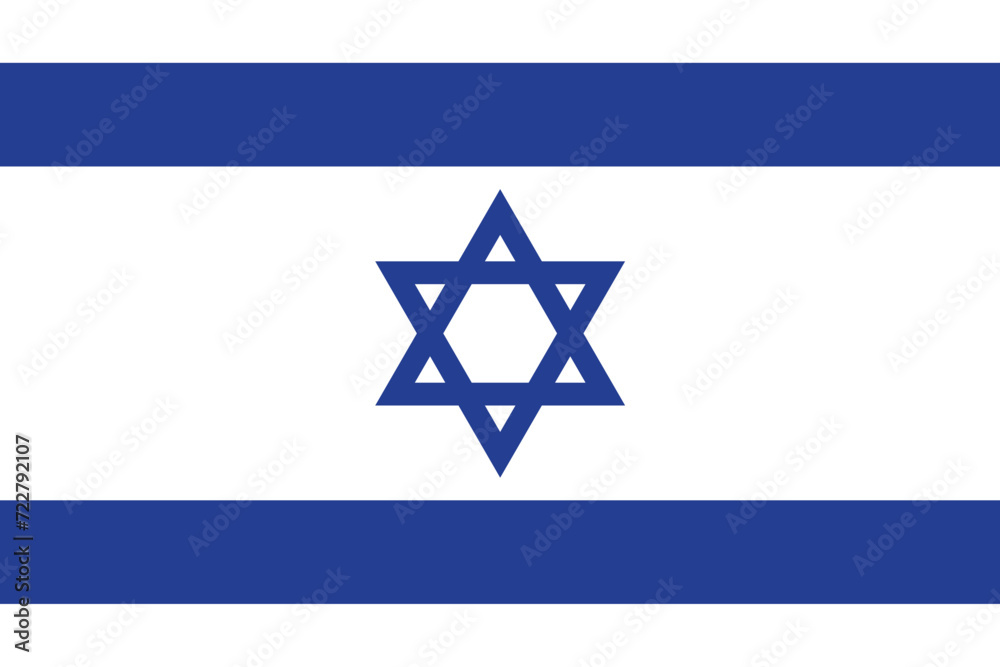 Flags of Israel. Flat element design. National Flag. White isolated background 