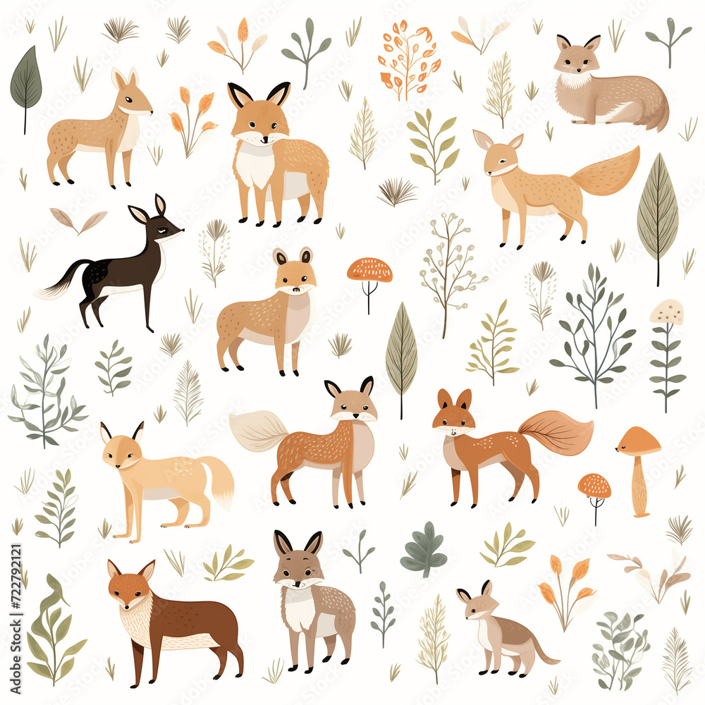 Woodland Animals Pattern Background Woodland Animals Pattern Background