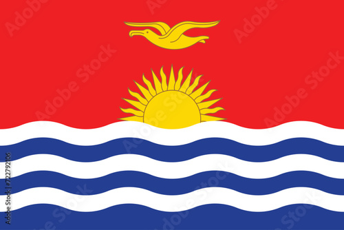 Flags of Kiribati. Flat element design. National Flag. White isolated background 