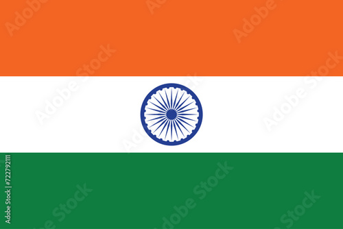 Flags of India. Flat element design. National Flag. White isolated background 