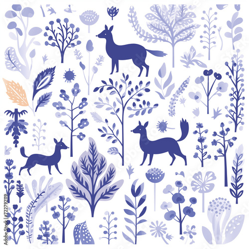 Woodland Animals Pattern Background