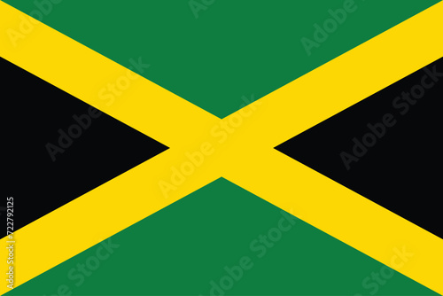 Flags of Jamaica. Flat element design. National Flag. White isolated background 