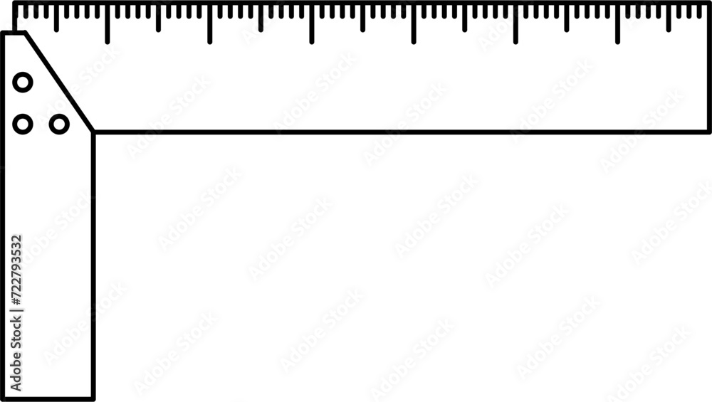 Fototapeta premium Try S Square Outline Vector Illustration