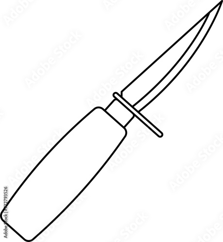 Wood Carving Outline Vector Illustration