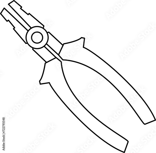 Pliers Outline Vector Illustration