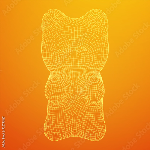 Gummy bear. Jelly fruit candy