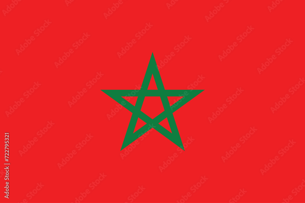 Flags of Morocco. Flat element design. National Flag. White isolated background Flags of Morocco. Flat element design. National Flag. White isolated background