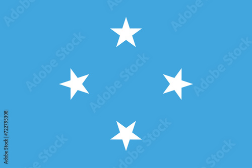 Flags of Micronesia. Flat element design. National Flag. White isolated background  photo
