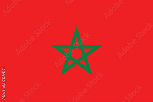 Flags of Morocco. Flat element design. National Flag. White isolated background 