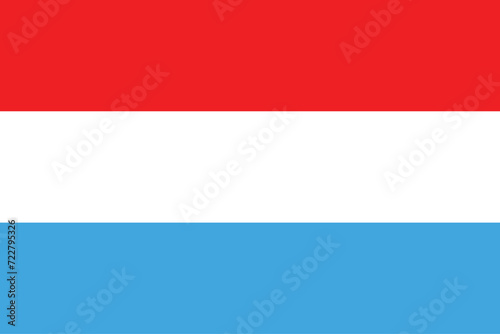Flags of Luxembourg. Flat element design. National Flag. White isolated background  photo