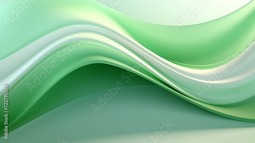 Green volume waves abstract background, nature eco wallpaper or presentation backdrop, abstract