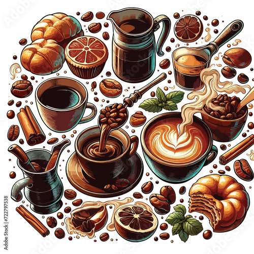 Brewtiful vectors & illust. for coffee lovers! 