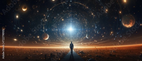Explore the mysteries of the parallel universe and its multiple dimensions. Ai Generated.