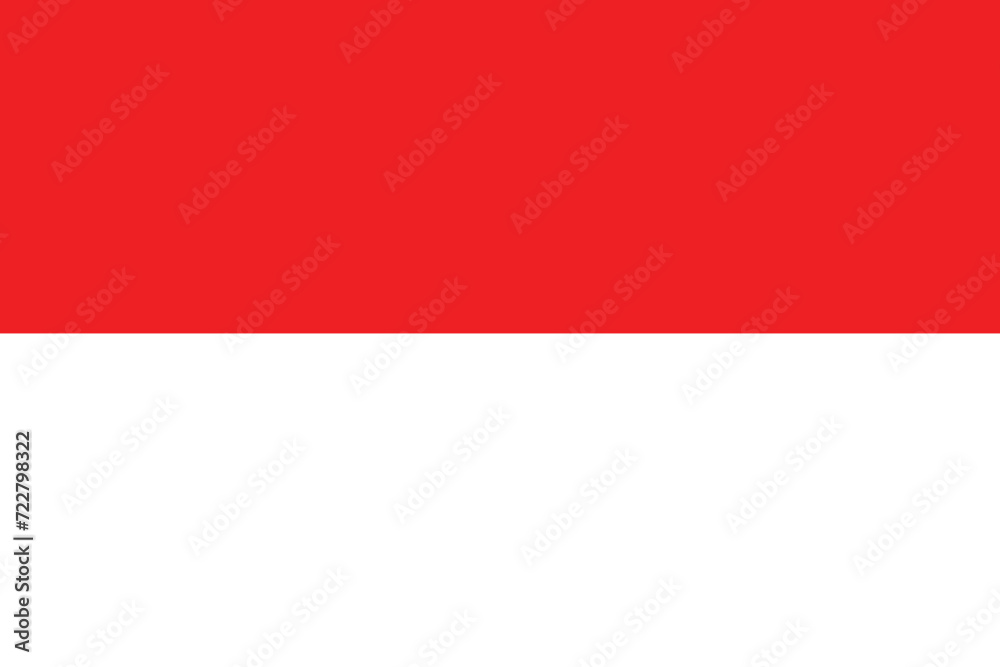 Flags of Monaco. Flat element design. National Flag. White isolated background 