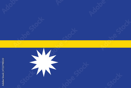 Flags of Nauru. Flat element design. National Flag. White isolated background 