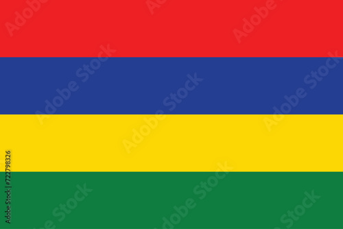 Flags of Mauritius. Flat element design. National Flag. White isolated background 