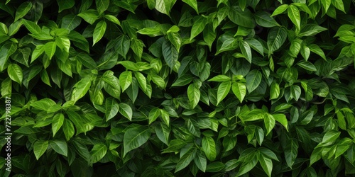 Green Lush Foliage Create Beautiful Texture Background, Natural Forest Greenery Pattern photo
