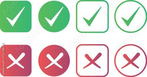 Different types of check marks and crosses