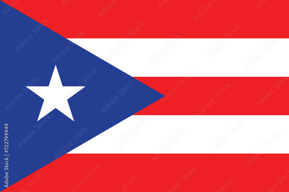 Flags of Puerto Rico. Flat element design. National Flag. White isolated background Flags of Puerto Rico. Flat element design. National Flag. White isolated background