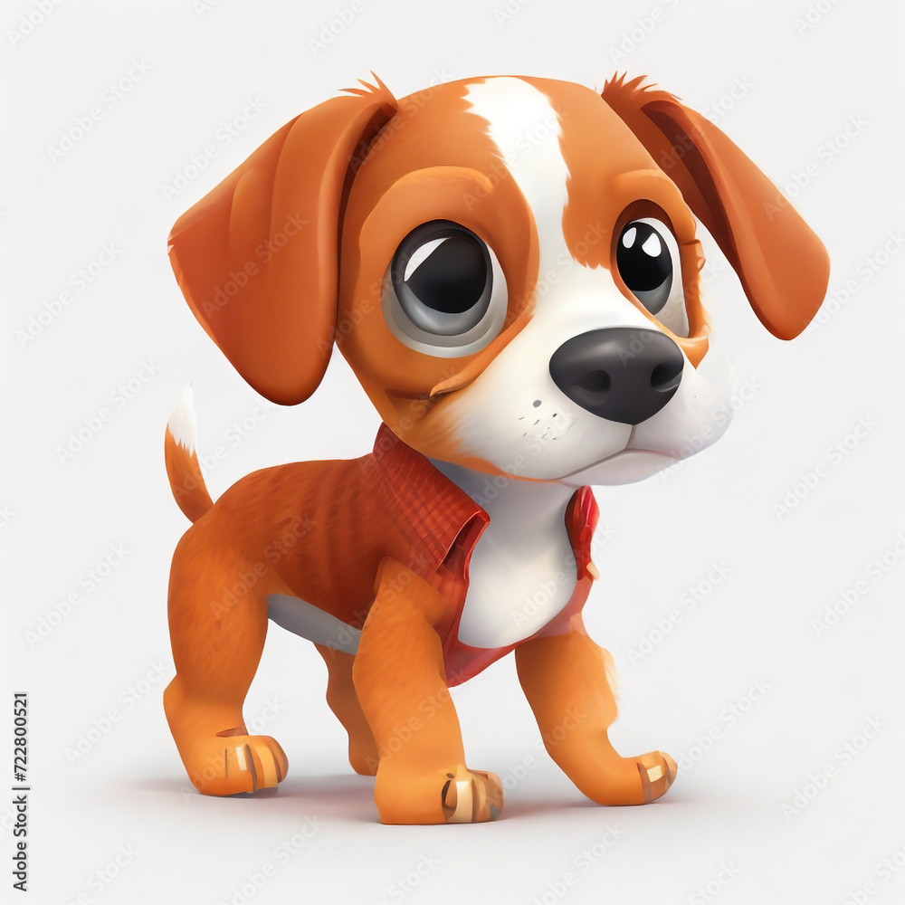 3d cute puppy dog illustration cartoon isolated on white background 3d cute puppy dog illustration cartoon isolated on white background