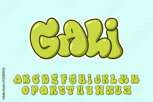 Alphabet Fat Fat Graffiti Font Typeset Cartoon Vector