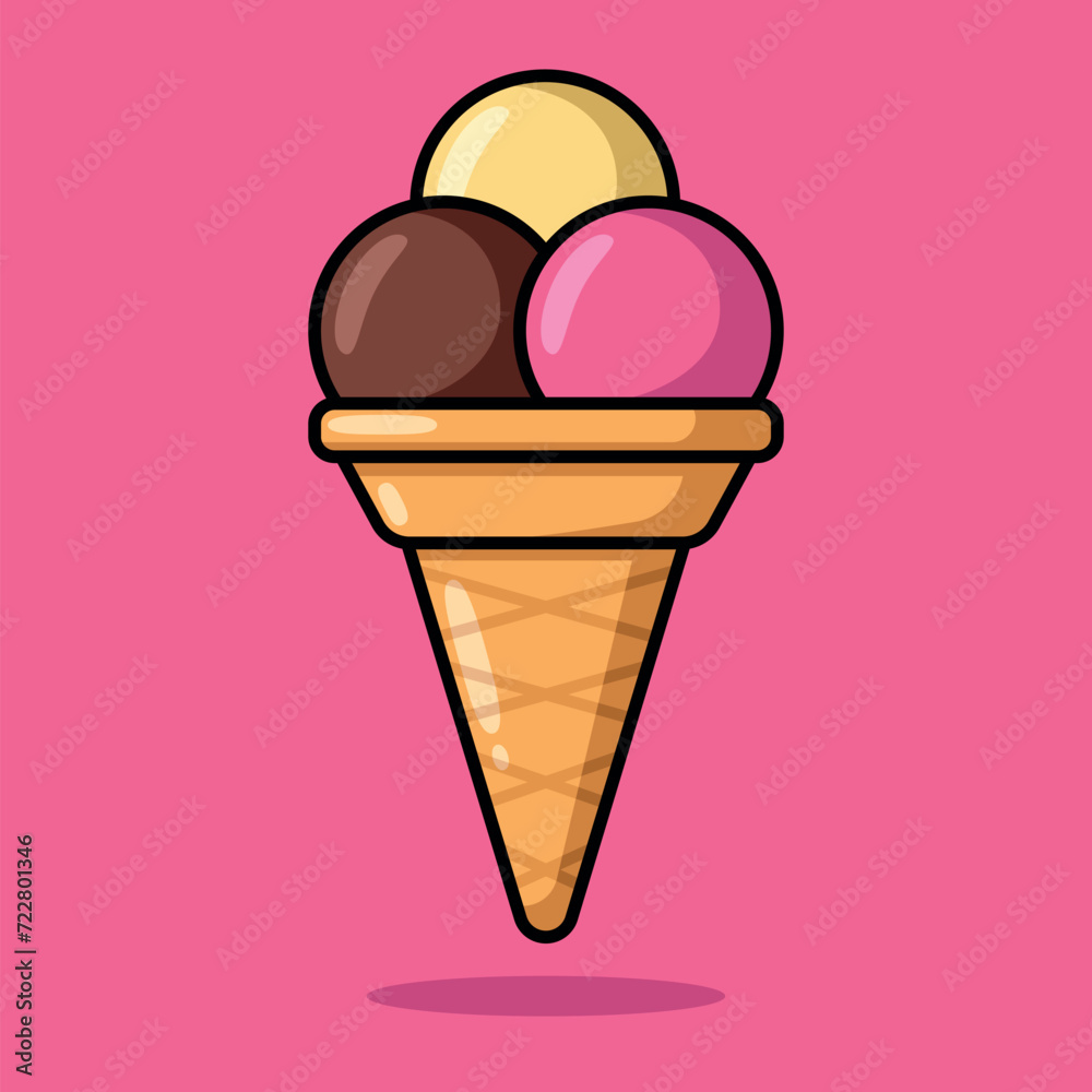 Ice cream coloured outline