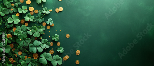 Saint Patrick's Day. Green three petal clovers