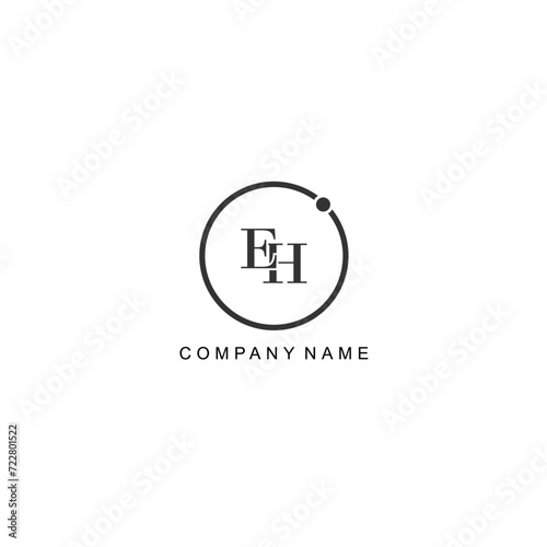  Initial EH letter management label trendy elegant monogram company