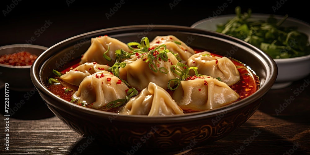 Nepalese Momo Jhol Achar Dumpling Soup, Fried Gyoza Broth, Spicy Tomato Momo Seasoned Soup Nepalese Momo Jhol Achar Dumpling Soup, Fried Gyoza Broth, Spicy Tomato Momo Seasoned Soup