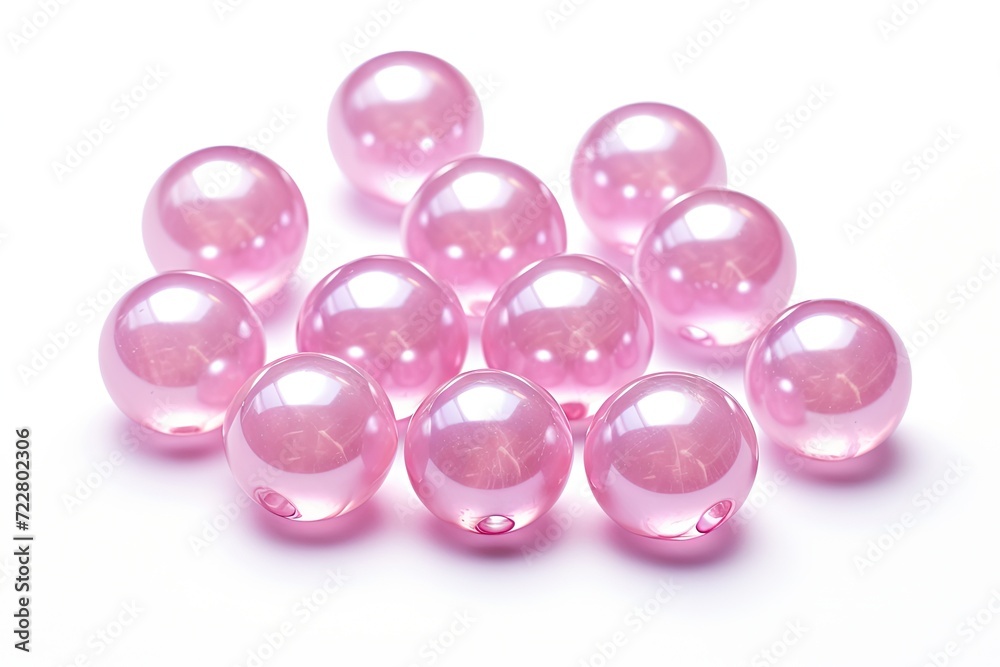 Pink Pearly Beads, Isolated, Beading Craft Accessory, Beads Pile, Glass Flowers Beadwork Handicraft Pink Pearly Beads, Isolated, Beading Craft Accessory, Beads Pile, Glass Flowers Beadwork Handicraft
