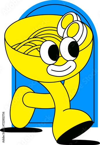 mr noodle Sticker illustration