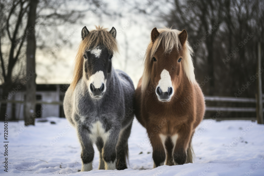 Brown cold horses snow white nature winter mane animal mammal Brown cold horses snow white nature winter mane animal mammal