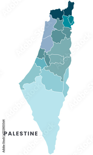 Palestine map vector isolated on white background.