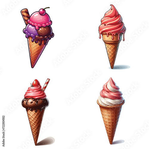 Dive into a world of frosty sweetness with our collection of  Ice Cream Cone Vectors & Illustrations!