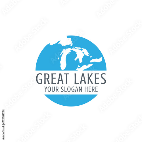Great lakes logo vector simple and modern. Suitable for the travel, adventure and tourism industries.