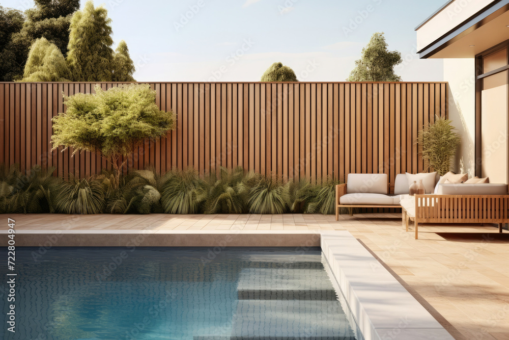 Garden home luxury pool sky modern exterior design terrace housing architecture