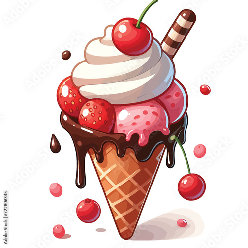 Dive into a world of frosty sweetness with our collection of  Ice Cream Cone Vectors & Illustrations!