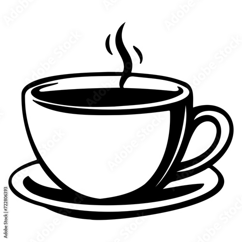 coffee cup icon illustration, coffee cup silhouette logo svg vector