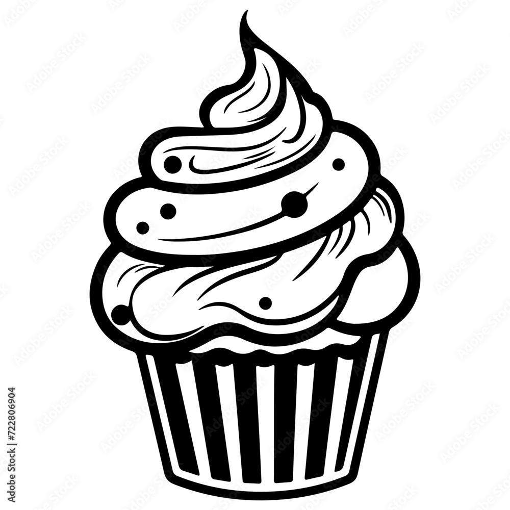 cupcake icon illustration, cupcake silhouette logo svg vector cupcake icon illustration, cupcake silhouette logo svg vector