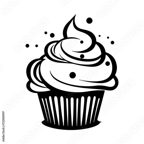 cupcake icon illustration, cupcake silhouette logo svg vector