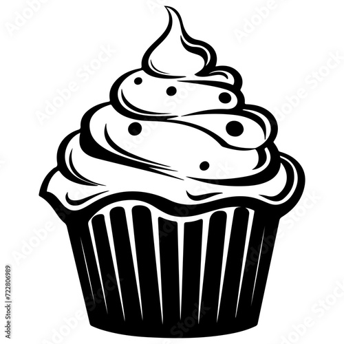 cupcake icon illustration, cupcake silhouette logo svg vector