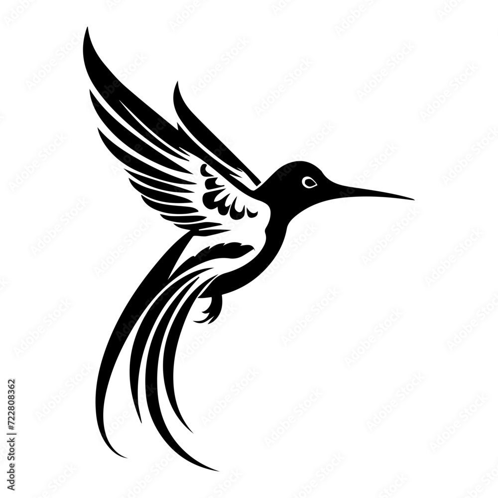 Obraz premium hummingbird icon illustration, hummingbird silhouette logo svg vector